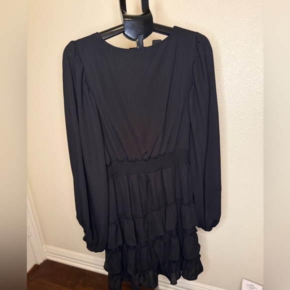 Haptics Long Sleeve Black Smocked Waist Ruffle Dress – Size 1X – NWT - Picture 5 of 5